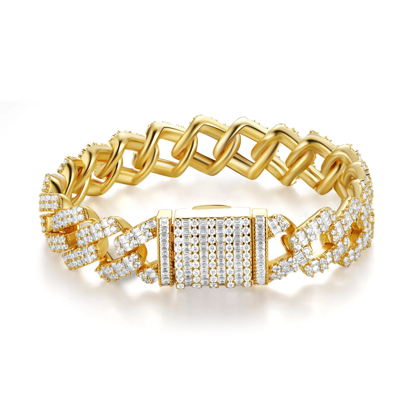 15mm Emerald Cut Prong Bracelet