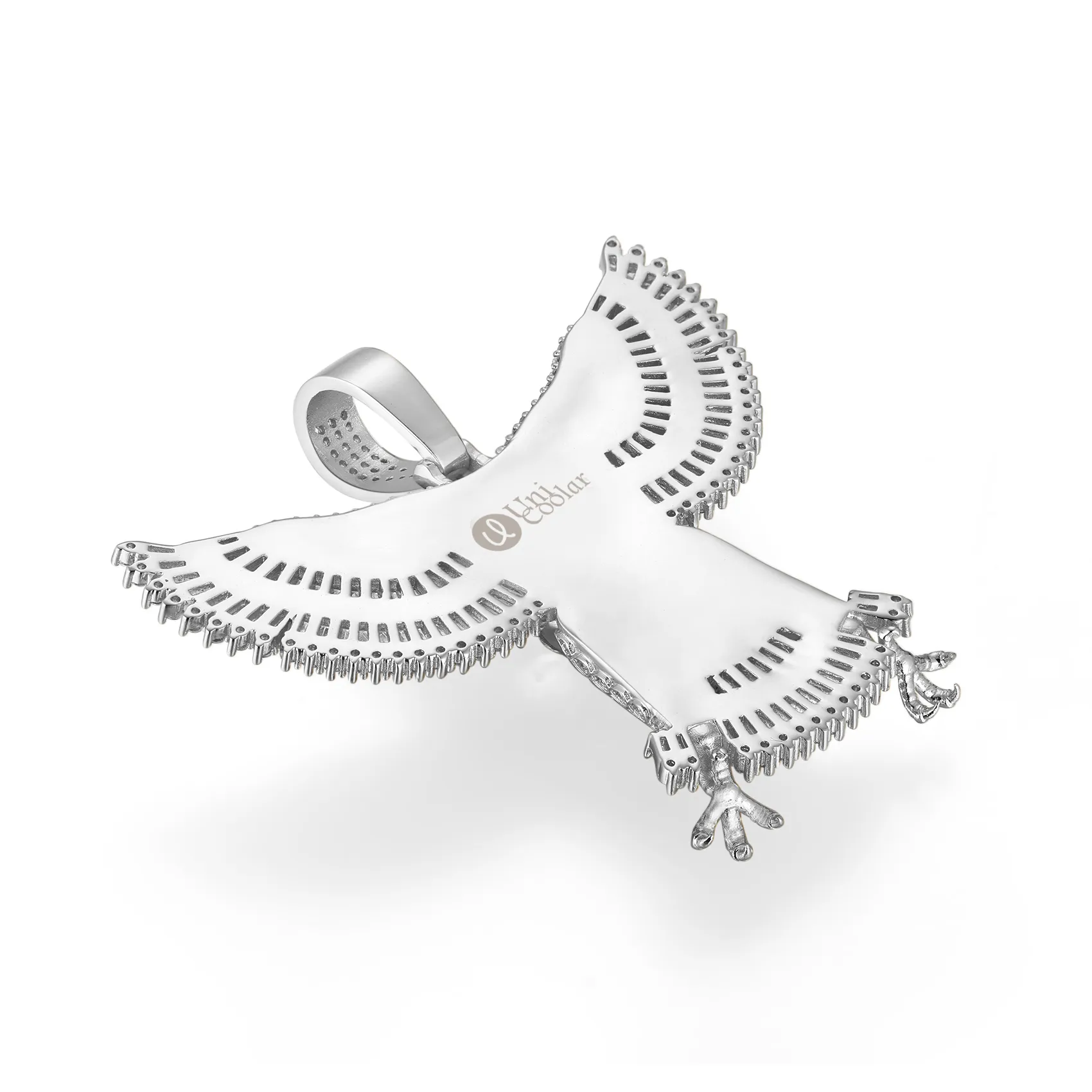 14K Gold Raptor Eagle Pendant