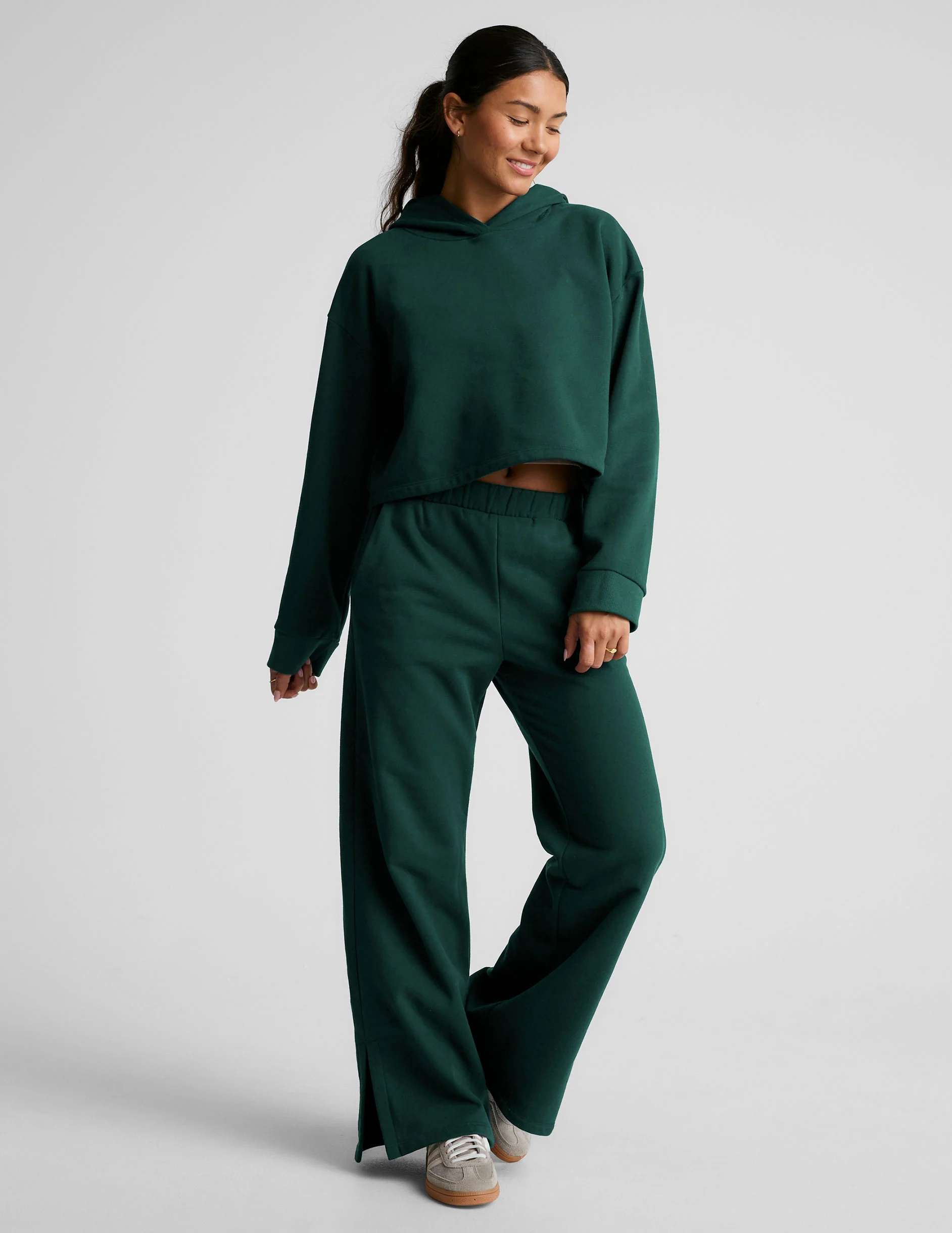 LuxeFleece Happiness Cropped Hoodie