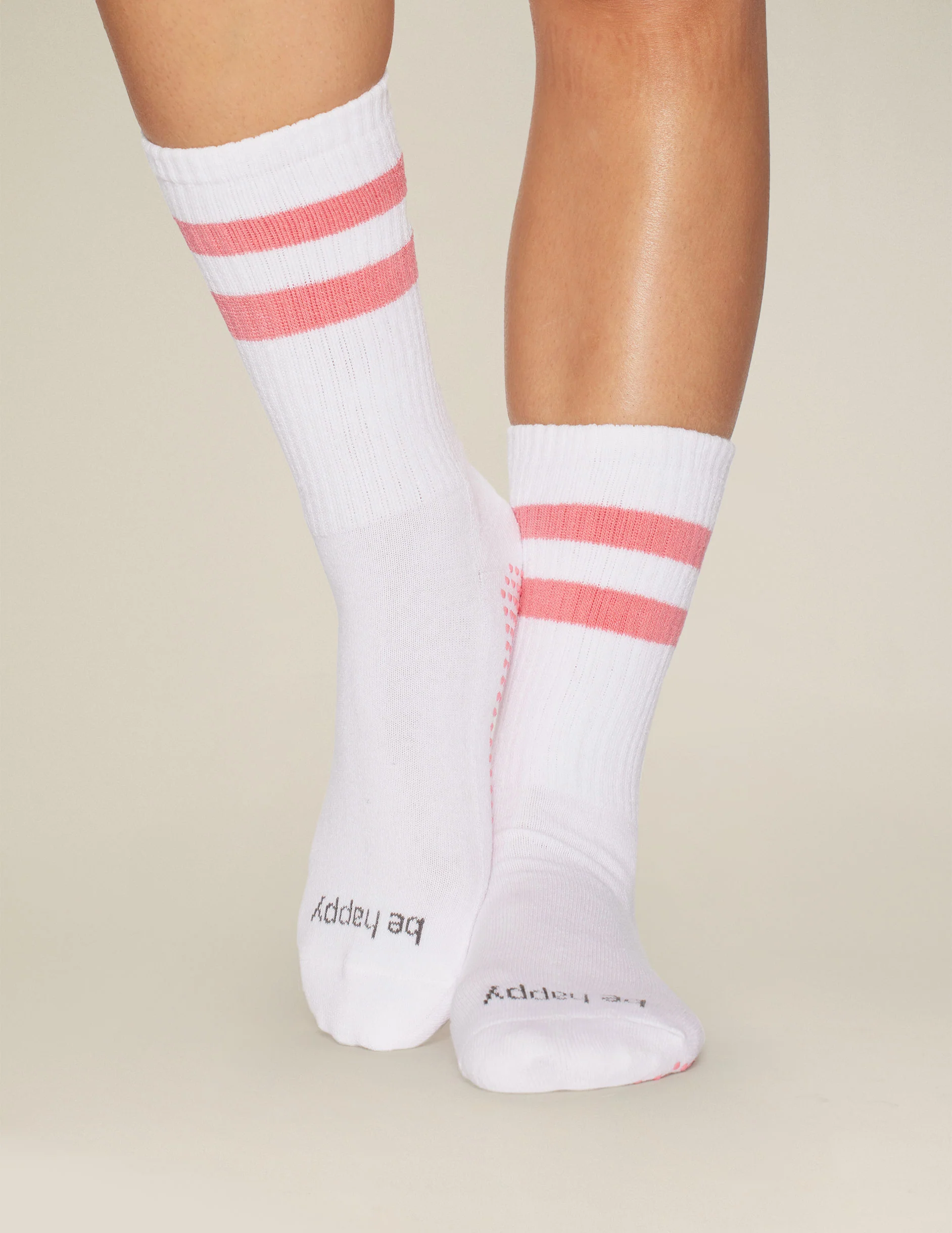 Sticky Be Happy Womens Crew Grip Socks