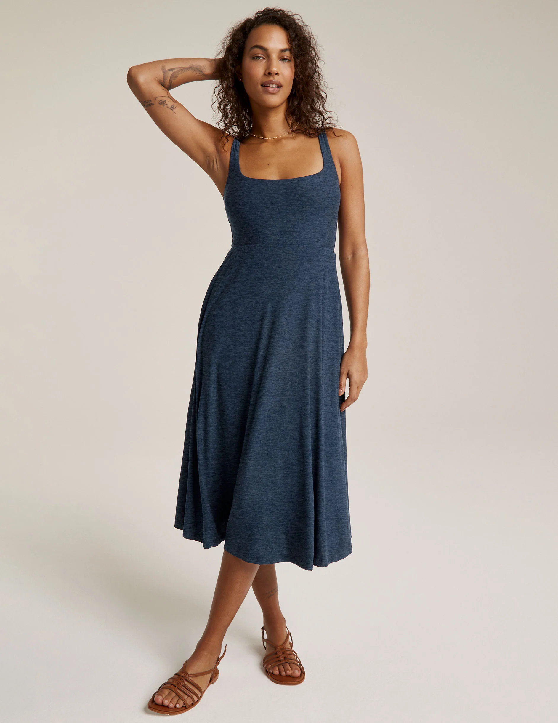 Featherweight At The Ready Square Neck Dress