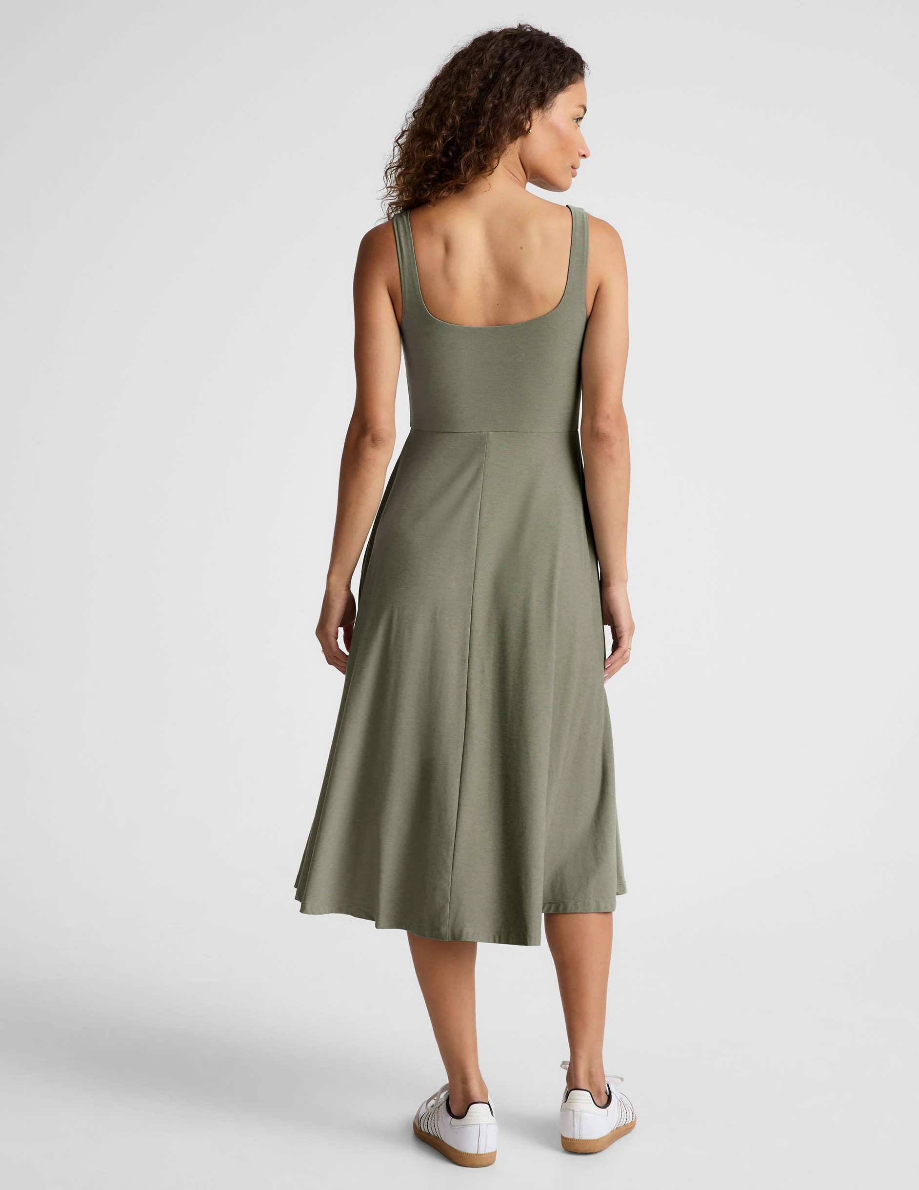 Featherweight At The Ready Square Neck Dress