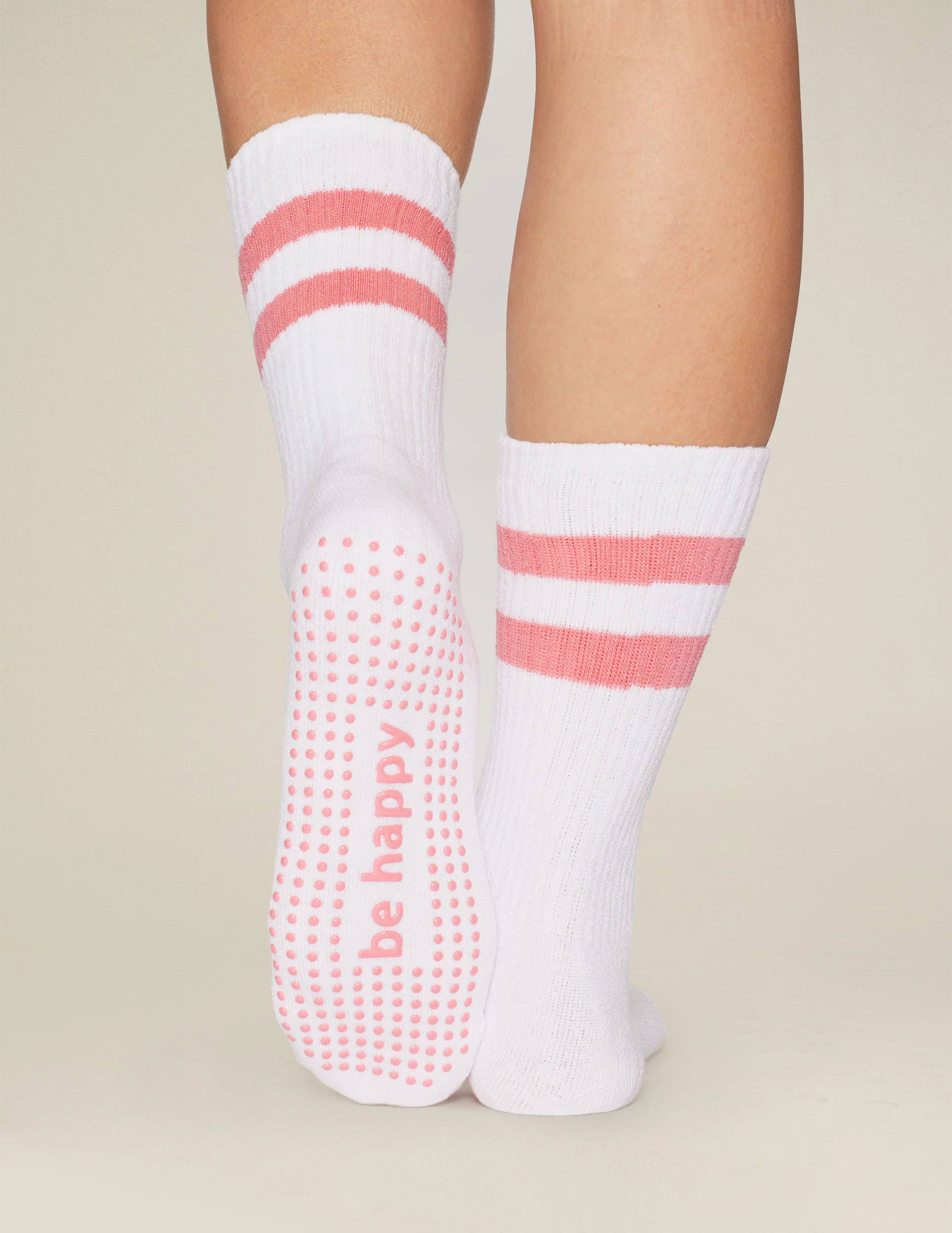 Sticky Be Happy Womens Crew Grip Socks