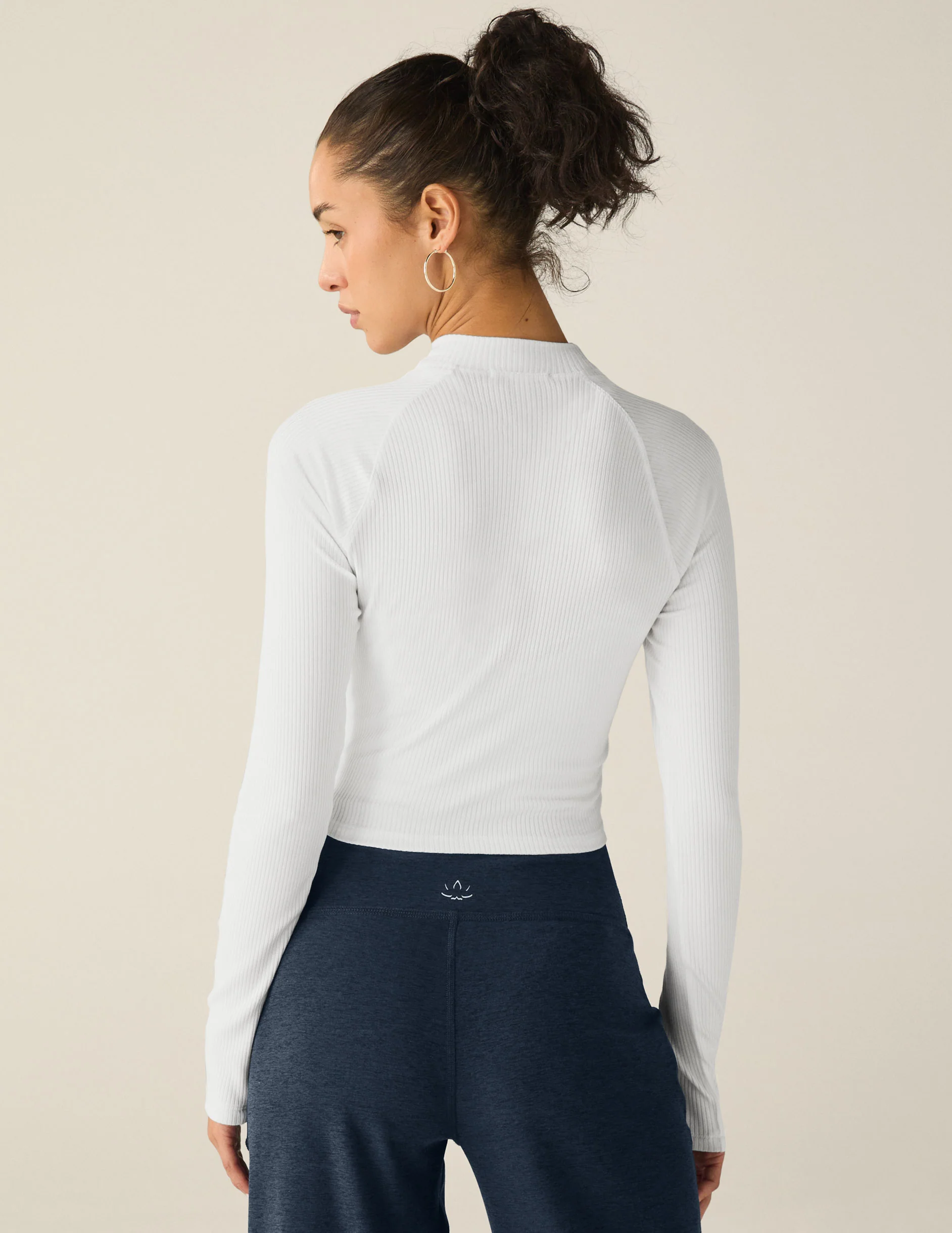 Contours Mock Neck Cropped Top