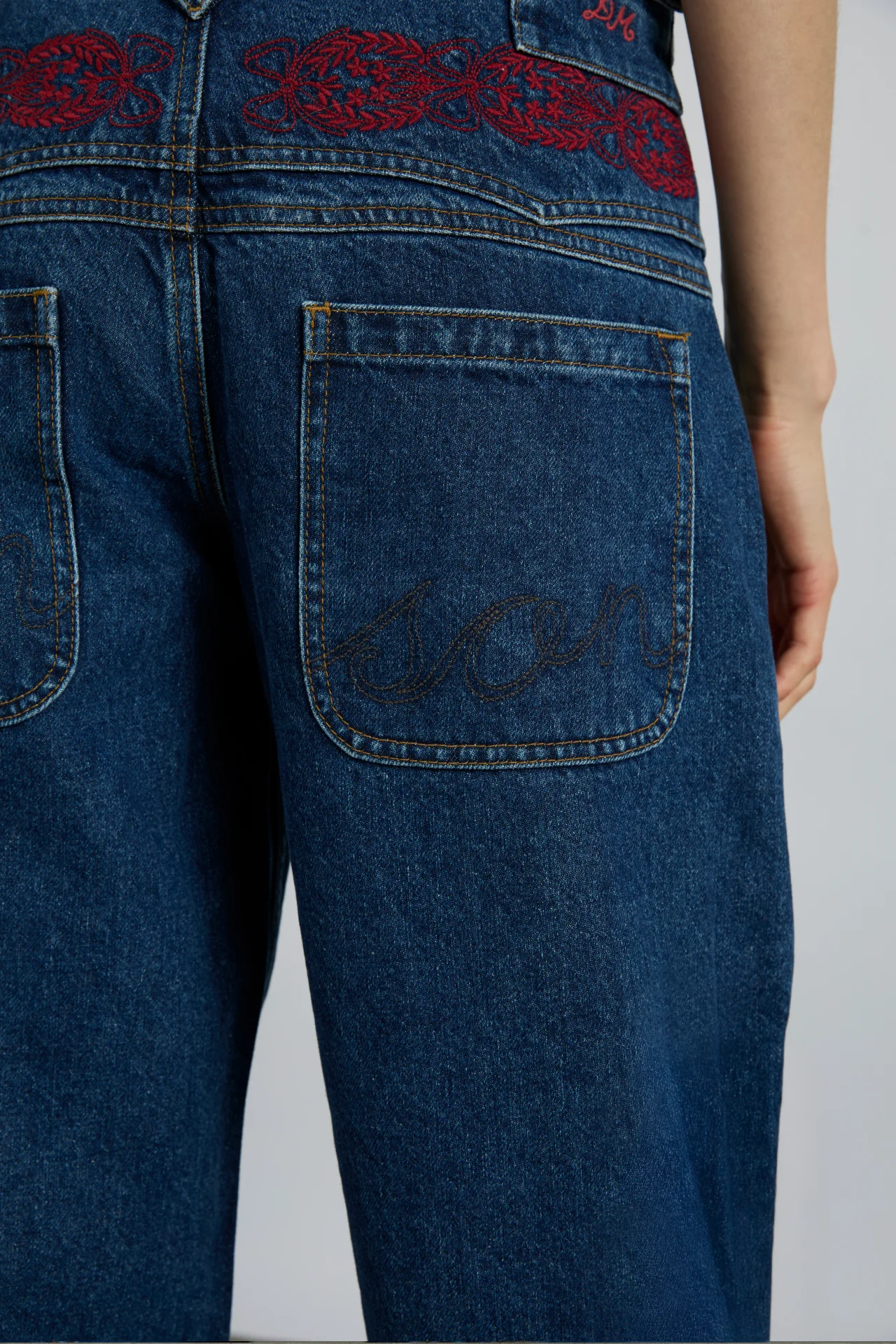 drew jeans - texas wash & embroidery