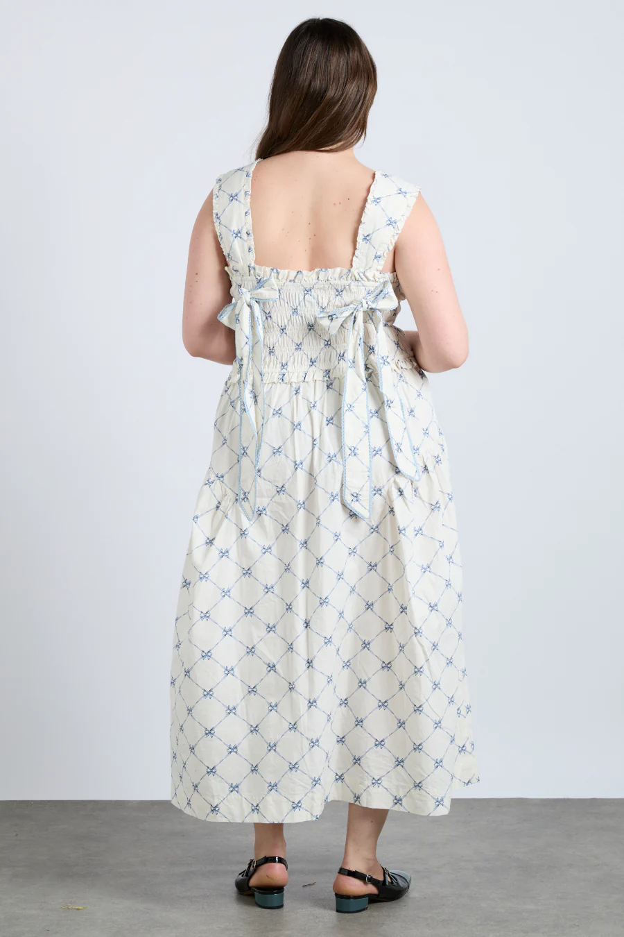 Tish midi dress - white bow print