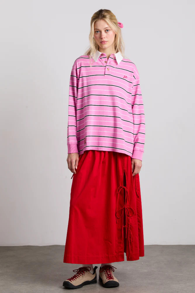 remie rugby shirt - pink stripe