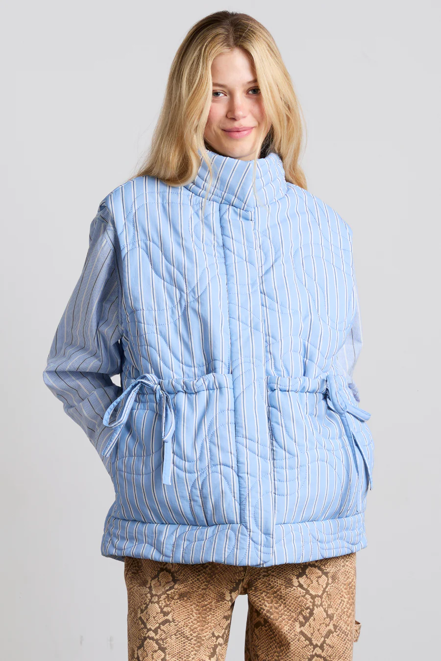 celeste quilted gilet - blue stripe