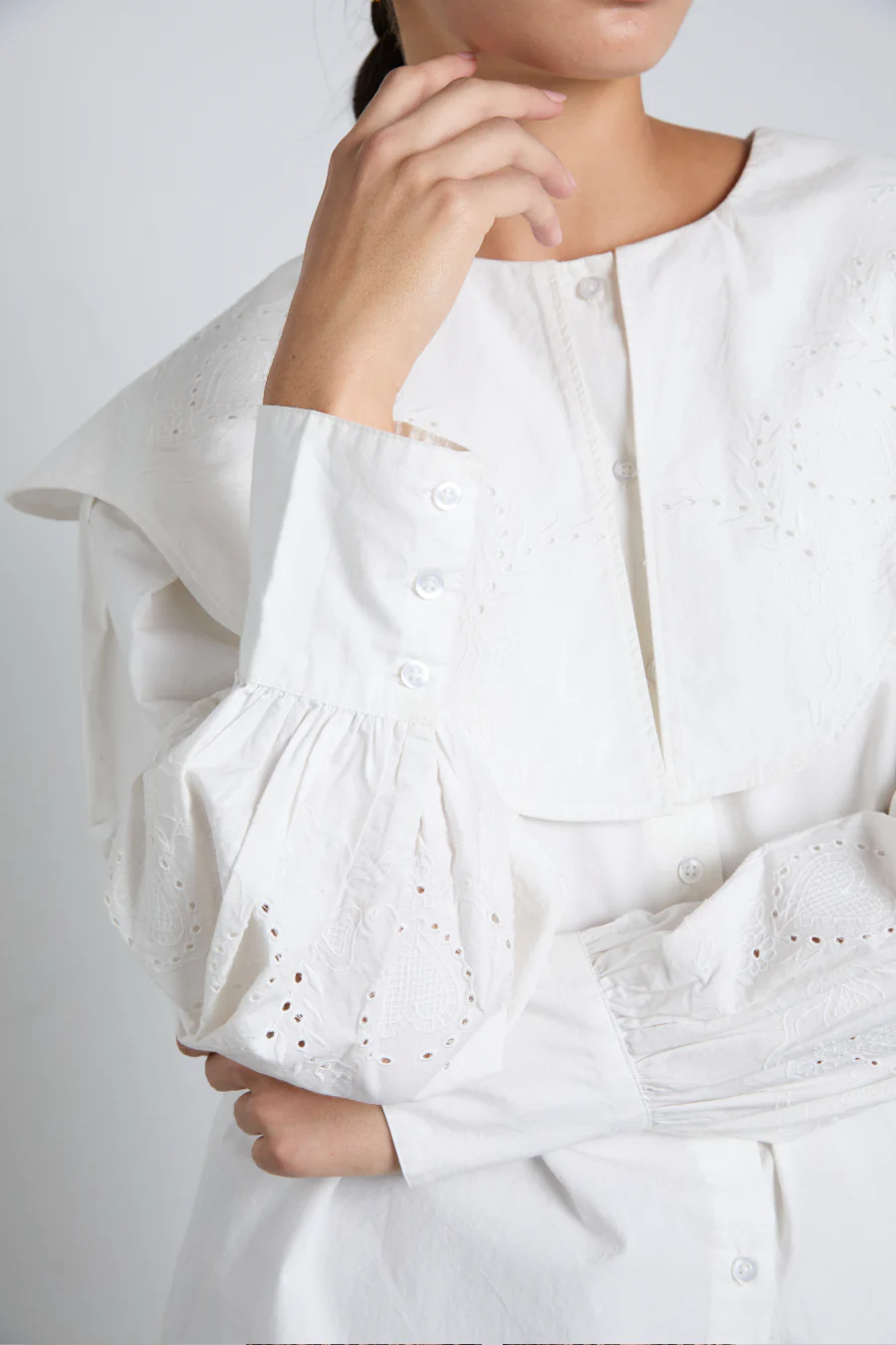 romeo embroidered blouse - white