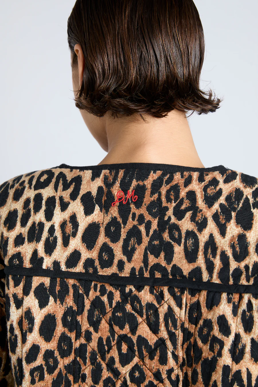 macy quilted jacket - leopard