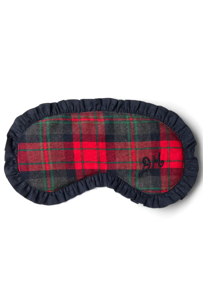 damson pj eye mask - red tartan