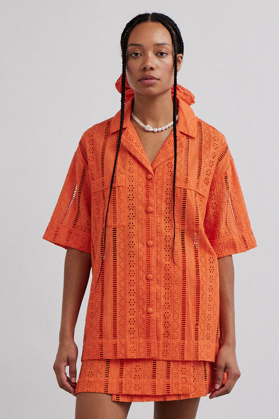 chlo shirt - orange broderie