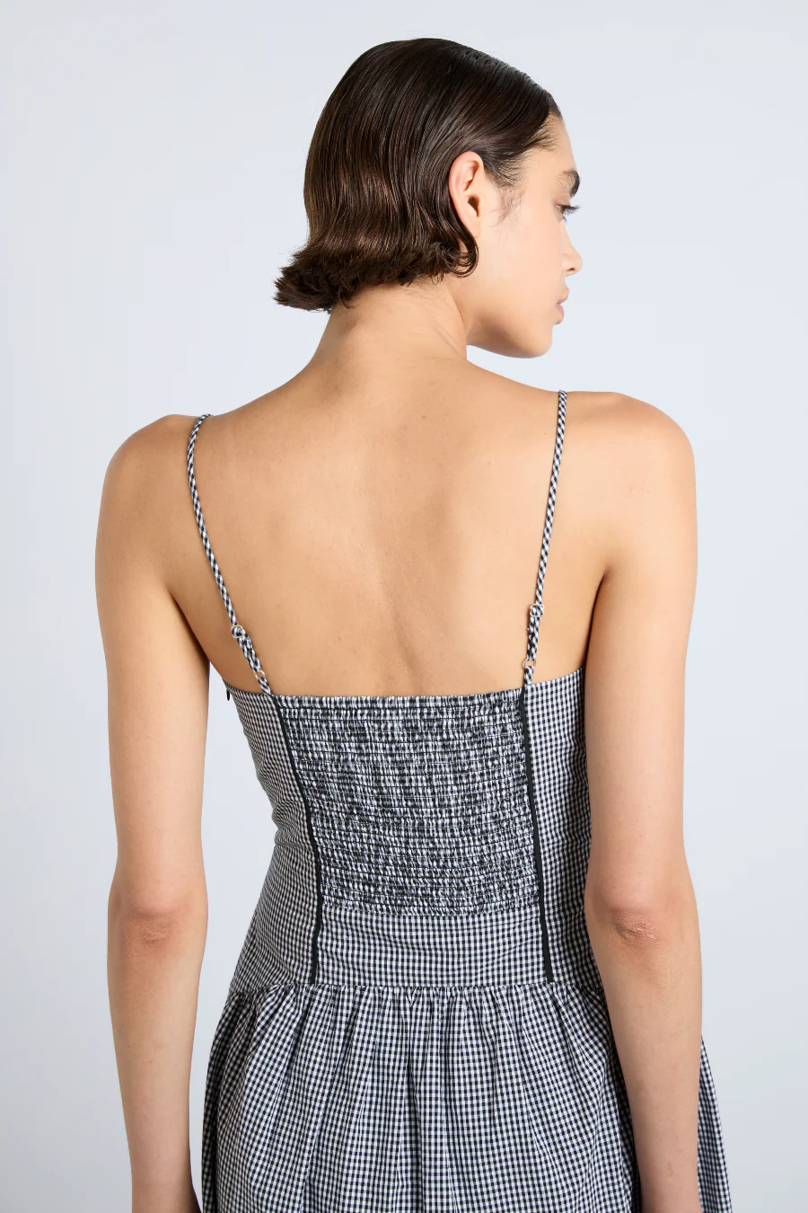 persephone midi dress - black gingham