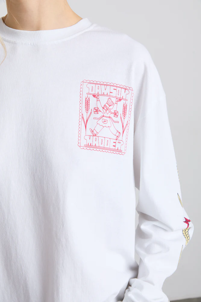 fresh bread long sleeve tee - white
