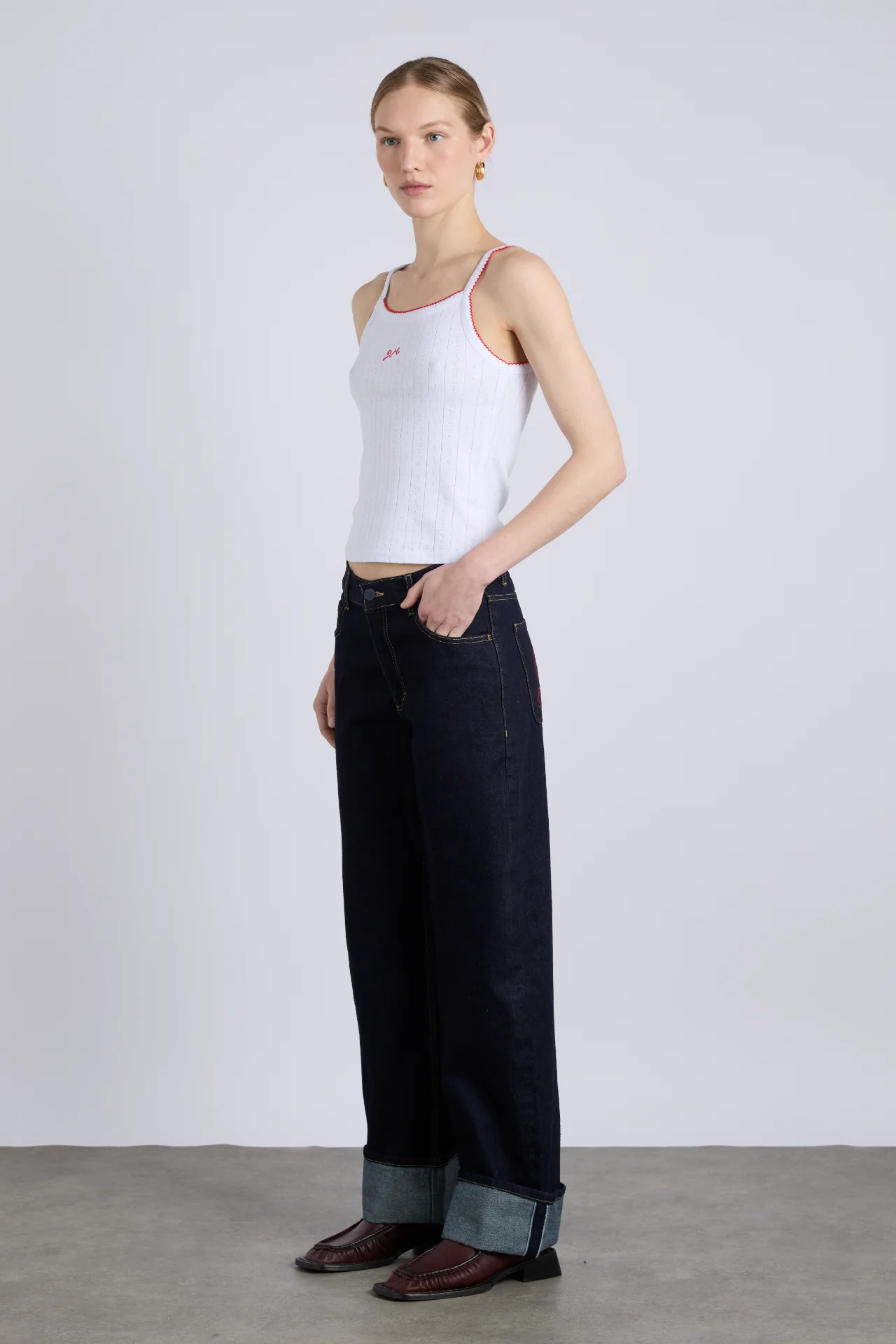 Italian selvedge sylvie jeans with turn up