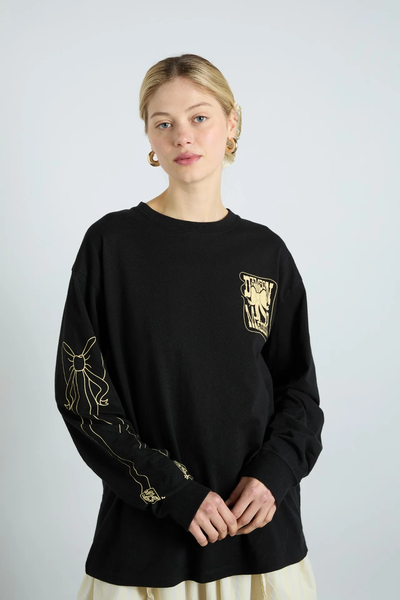 cowboy long sleeve tee- black