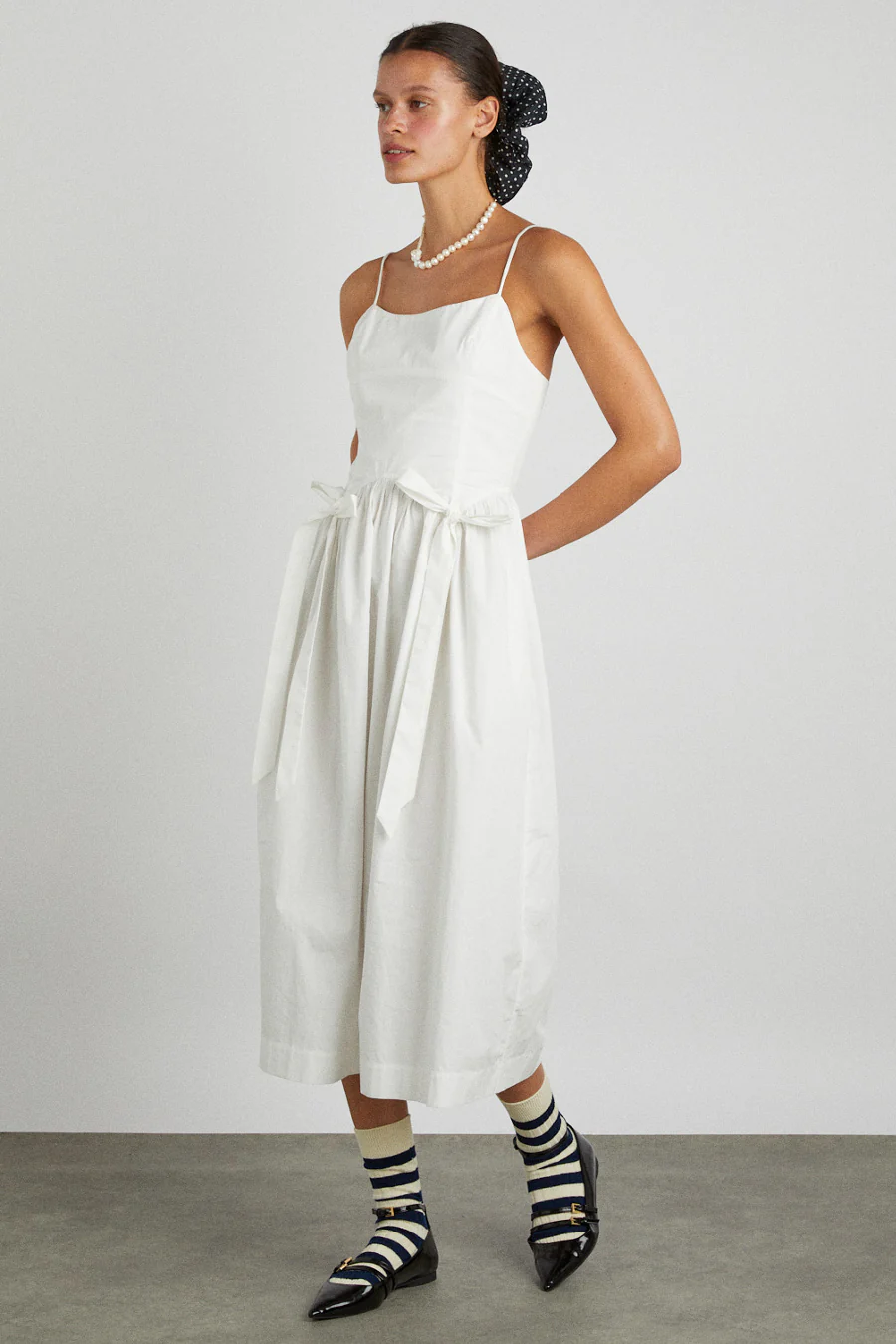 penelope apron dress - white