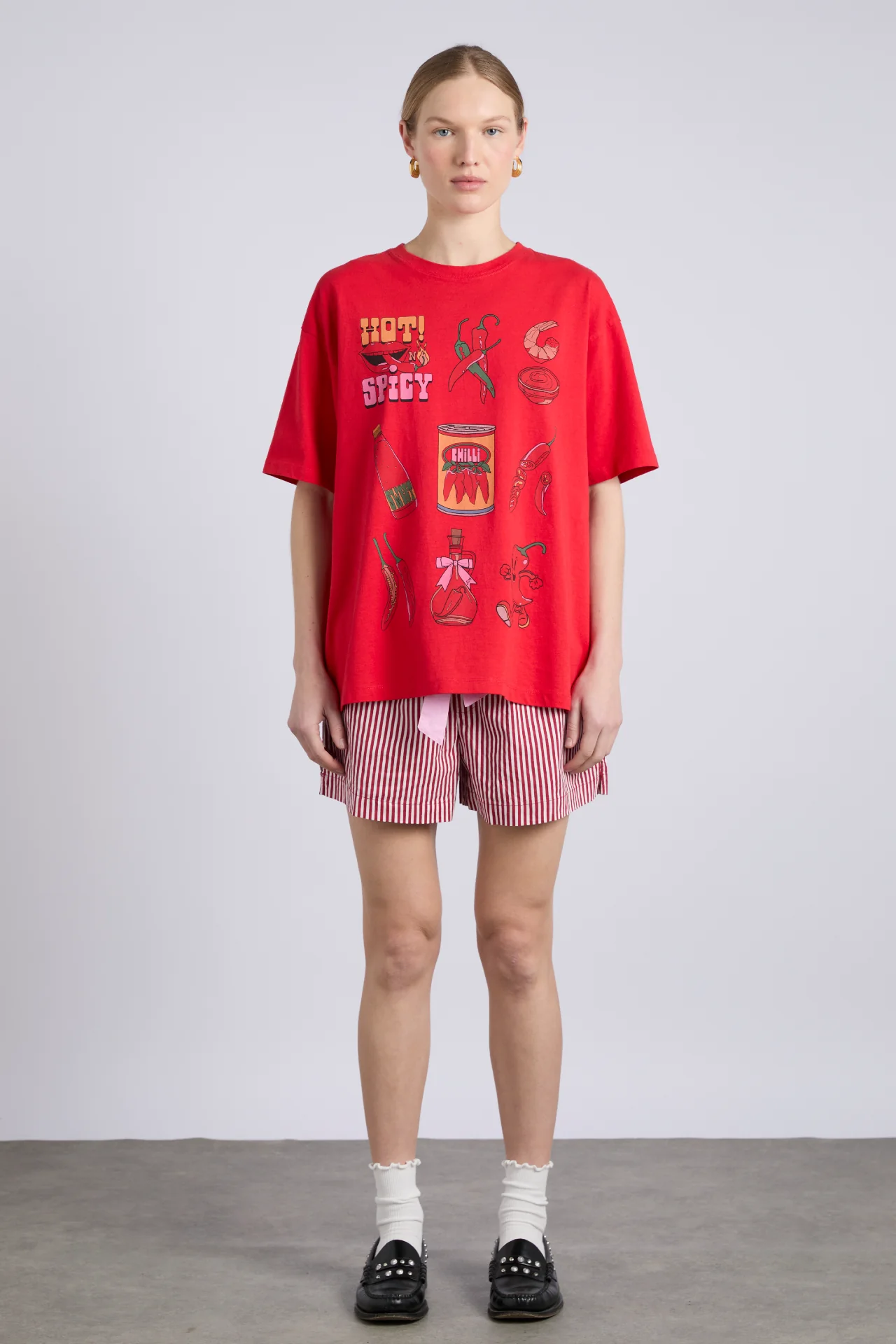 chilli boyfriend tee - washed red