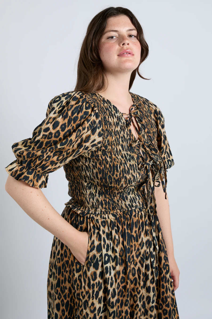 bluebelle midi dress - leopard