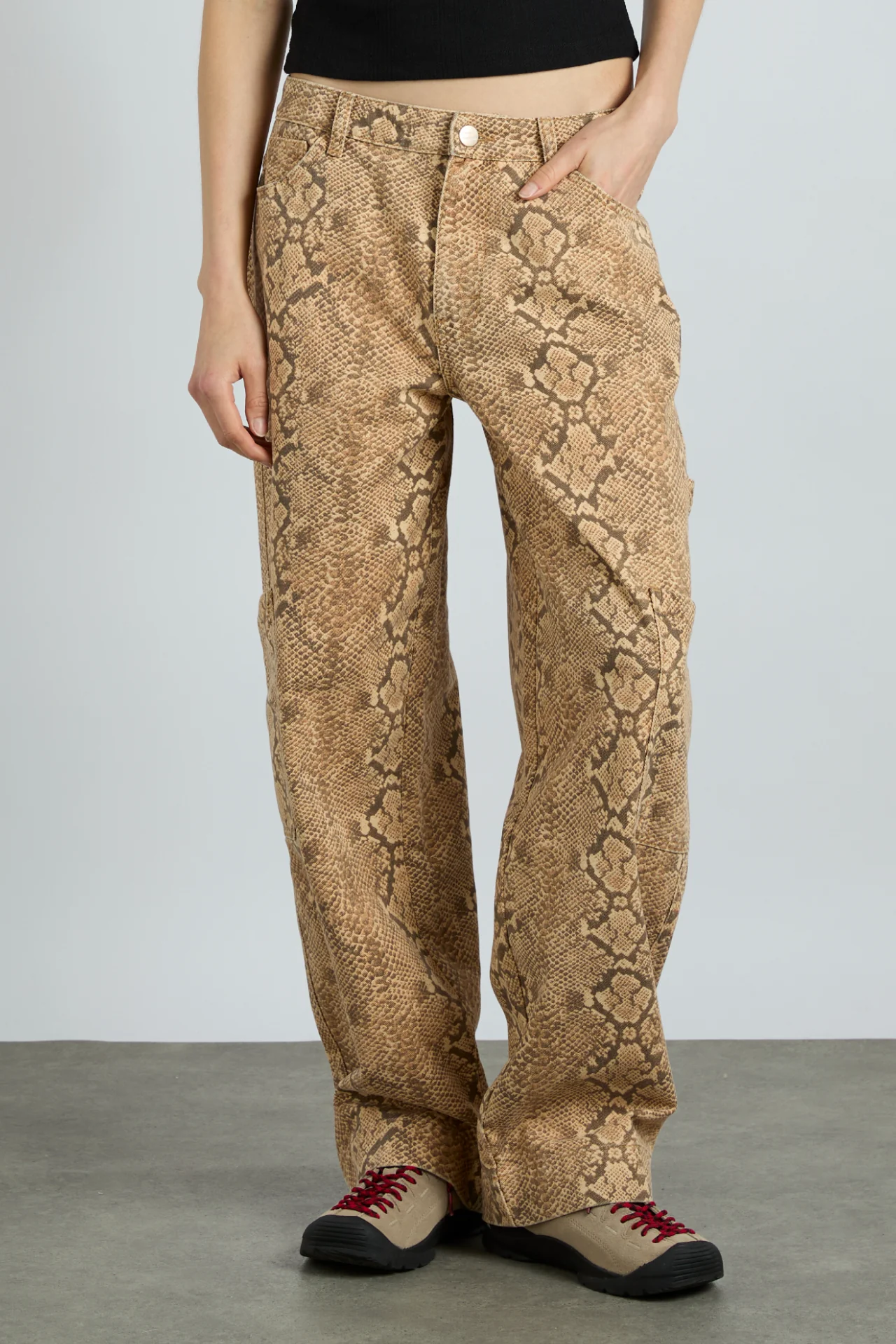 drew cargo jeans - snake print