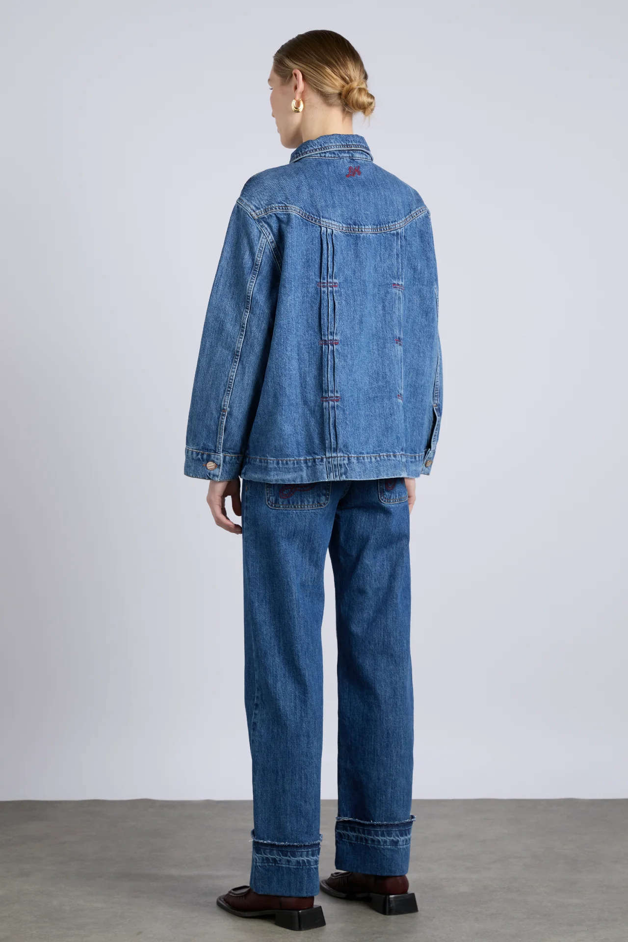 stevie shacket - mid wash