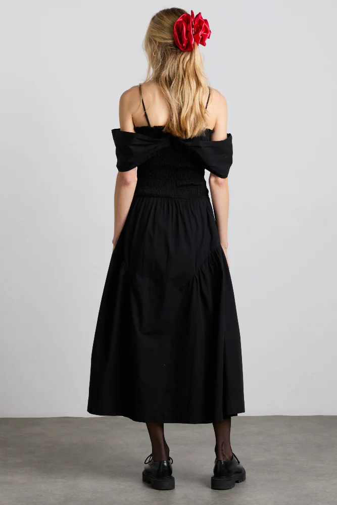 esmerelda midi multi-way dress - black