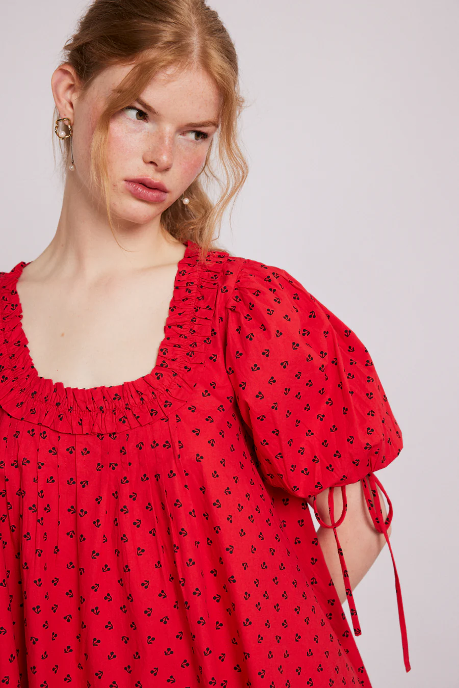 jemima mini dress - red cherries