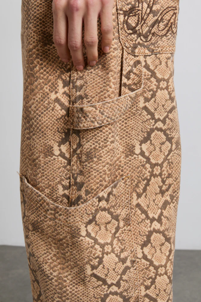 drew cargo jeans - snake print