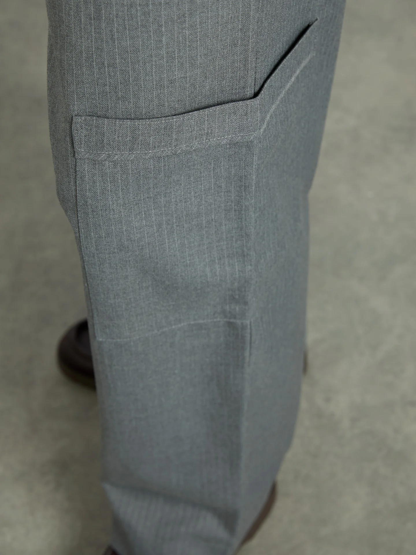 harrison trousers - grey pinstripe