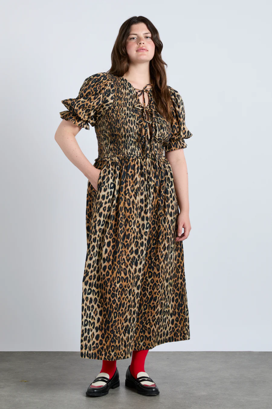 bluebelle midi dress - leopard
