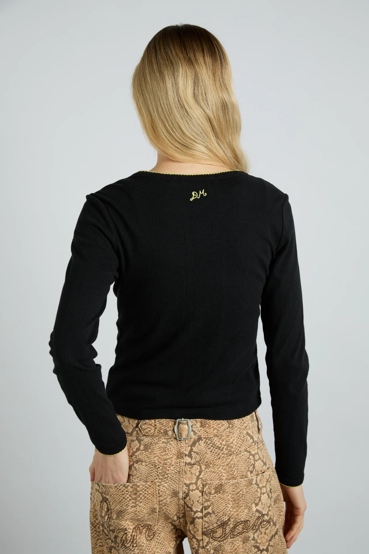 sybil pointelle cardi - black