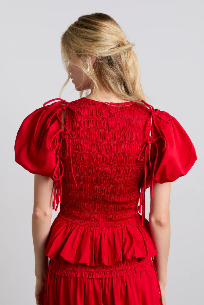 becca multi-way blouse - cherry