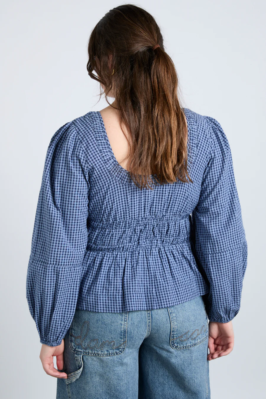 dakota blouse - blue check