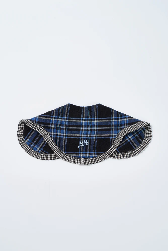 novelty dog collar - blue check