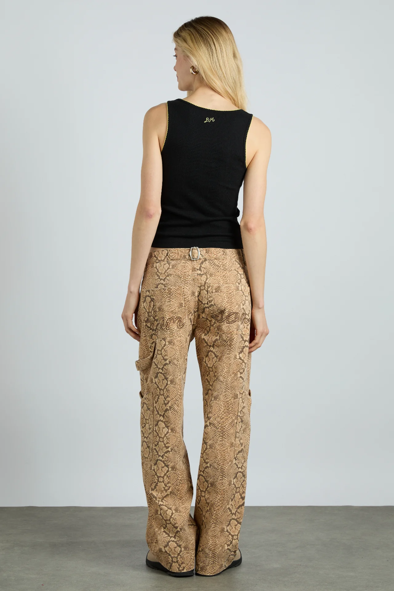 drew cargo jeans - snake print
