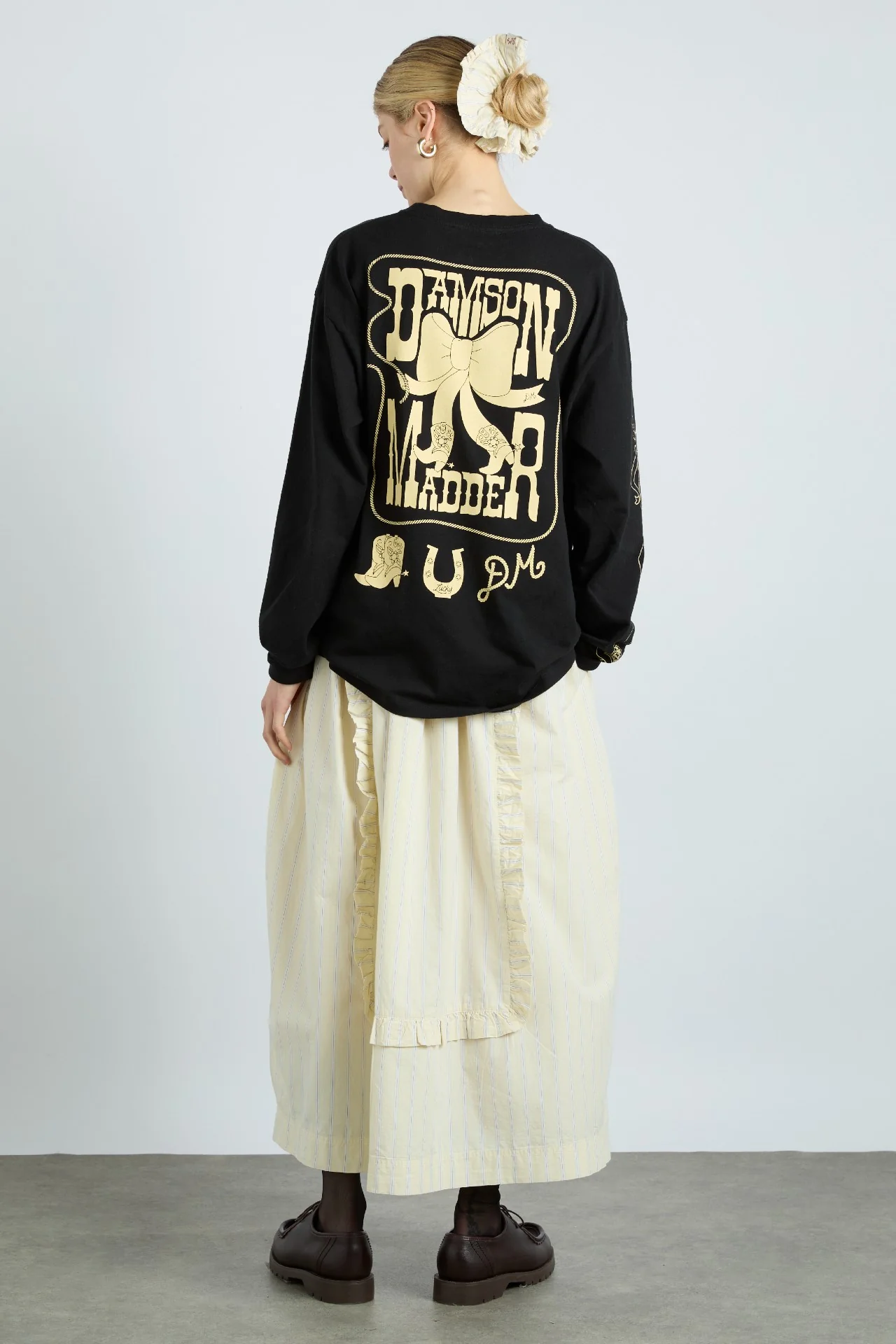 cowboy long sleeve tee- black