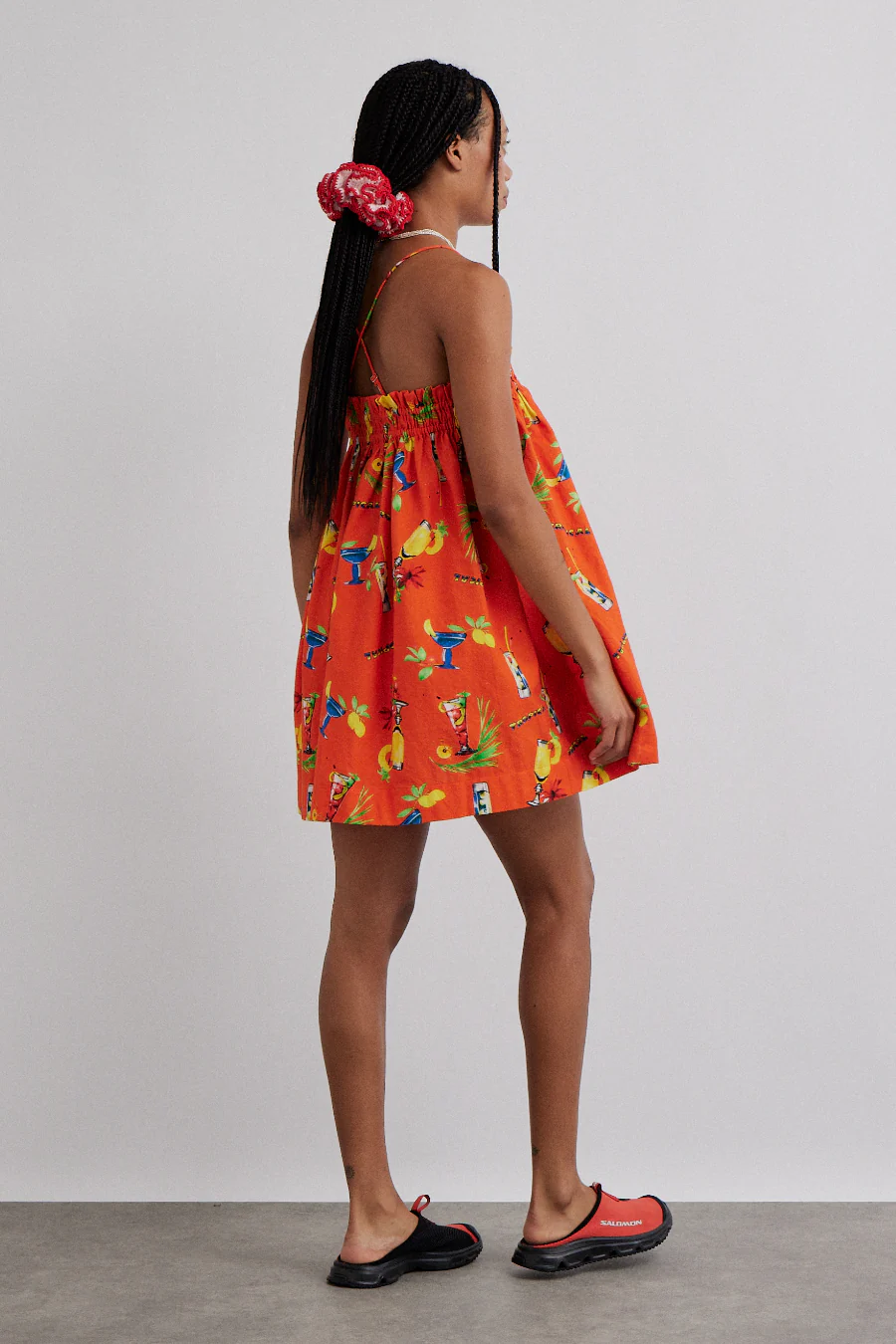 lila strappy mini dress - cocktail print