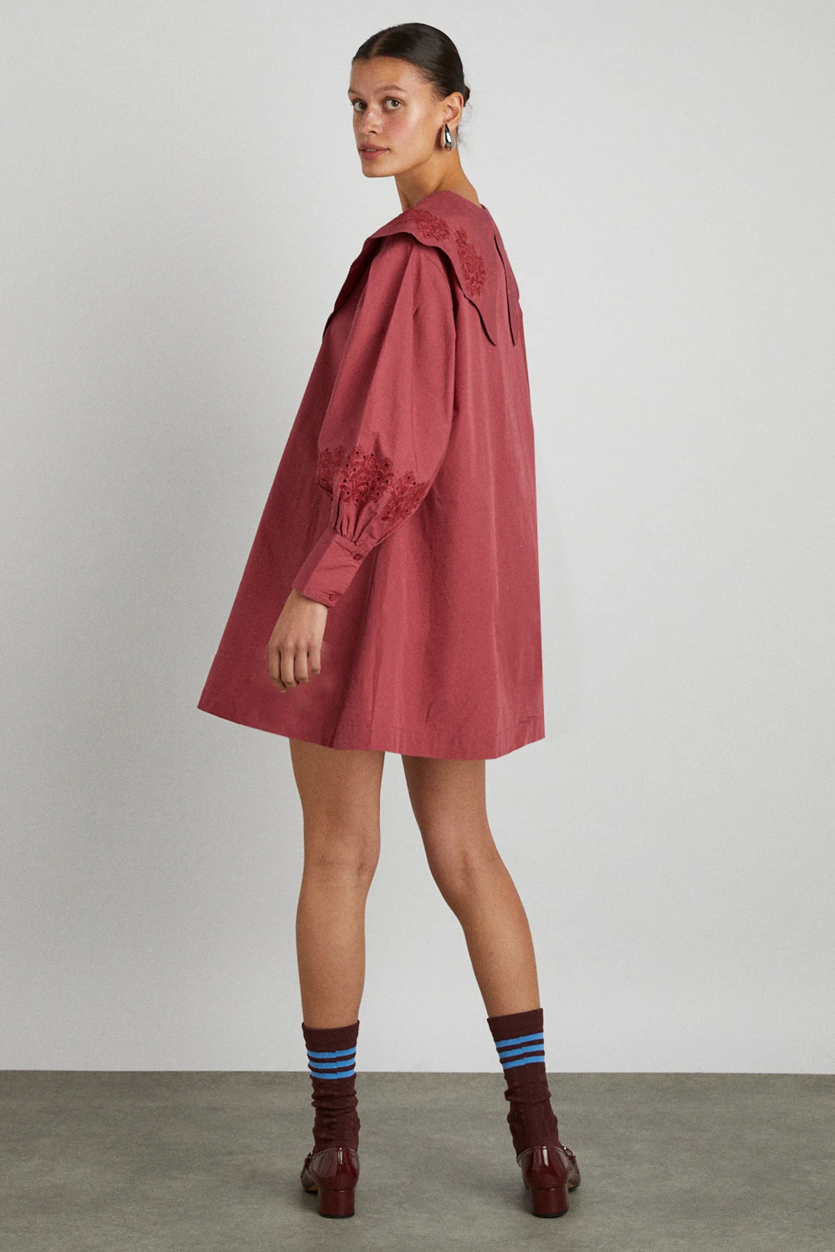 mimi mini dress - plum broderie