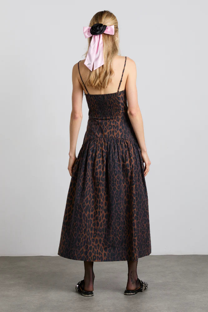 rosette bow clip - pink & black satin