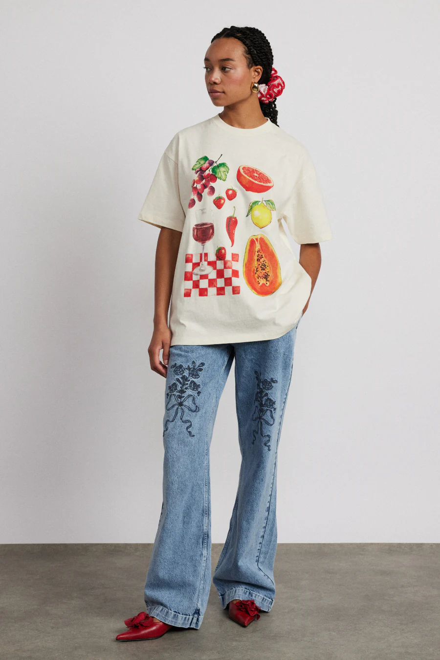 fruit picnic boyfriend tee