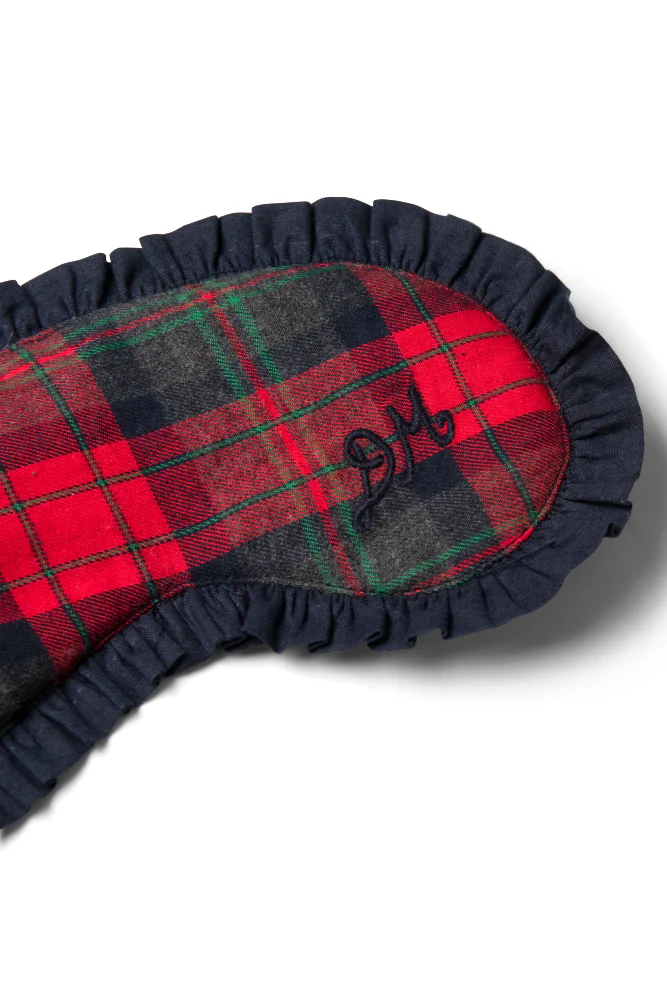 damson pj eye mask - red tartan