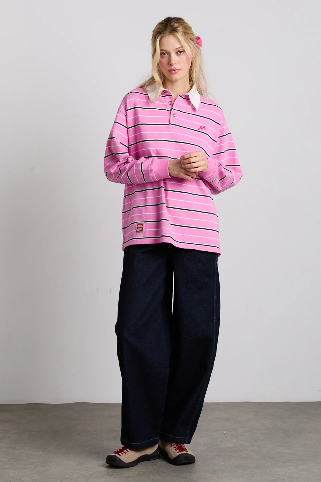 remie rugby shirt - pink stripe