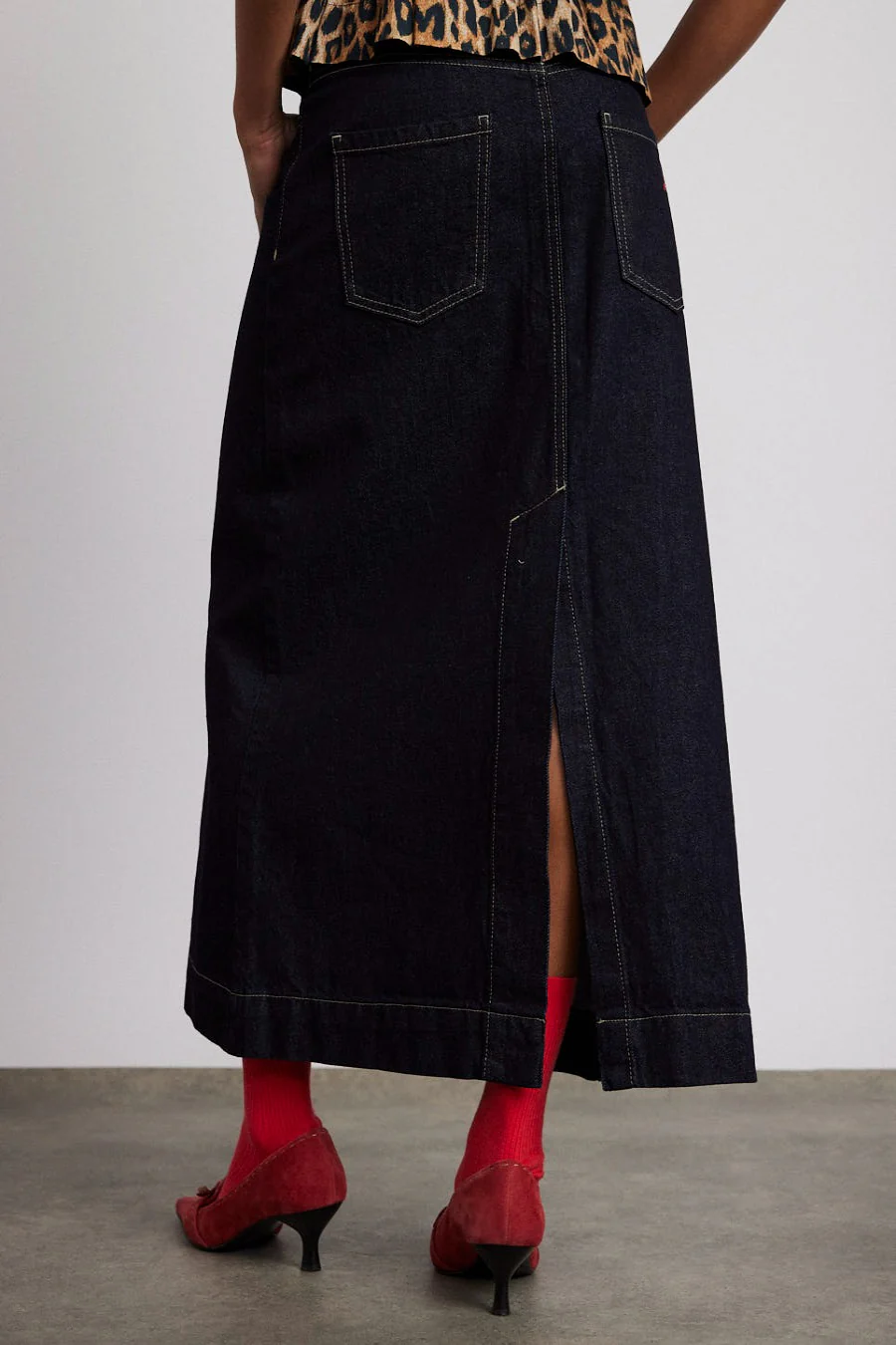 charley denim skirt - dark indigo