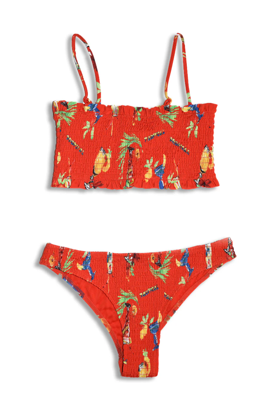 hettie shirred bikini top - cocktails