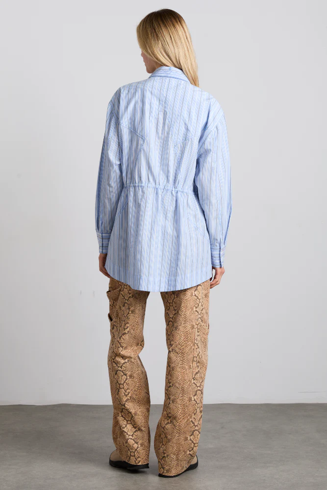 romy embroidered shirt - narrow business stripe
