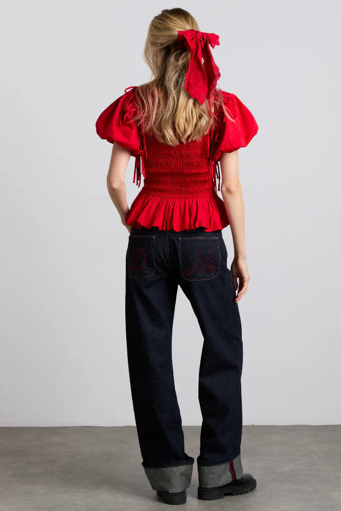 becca multi-way blouse - cherry