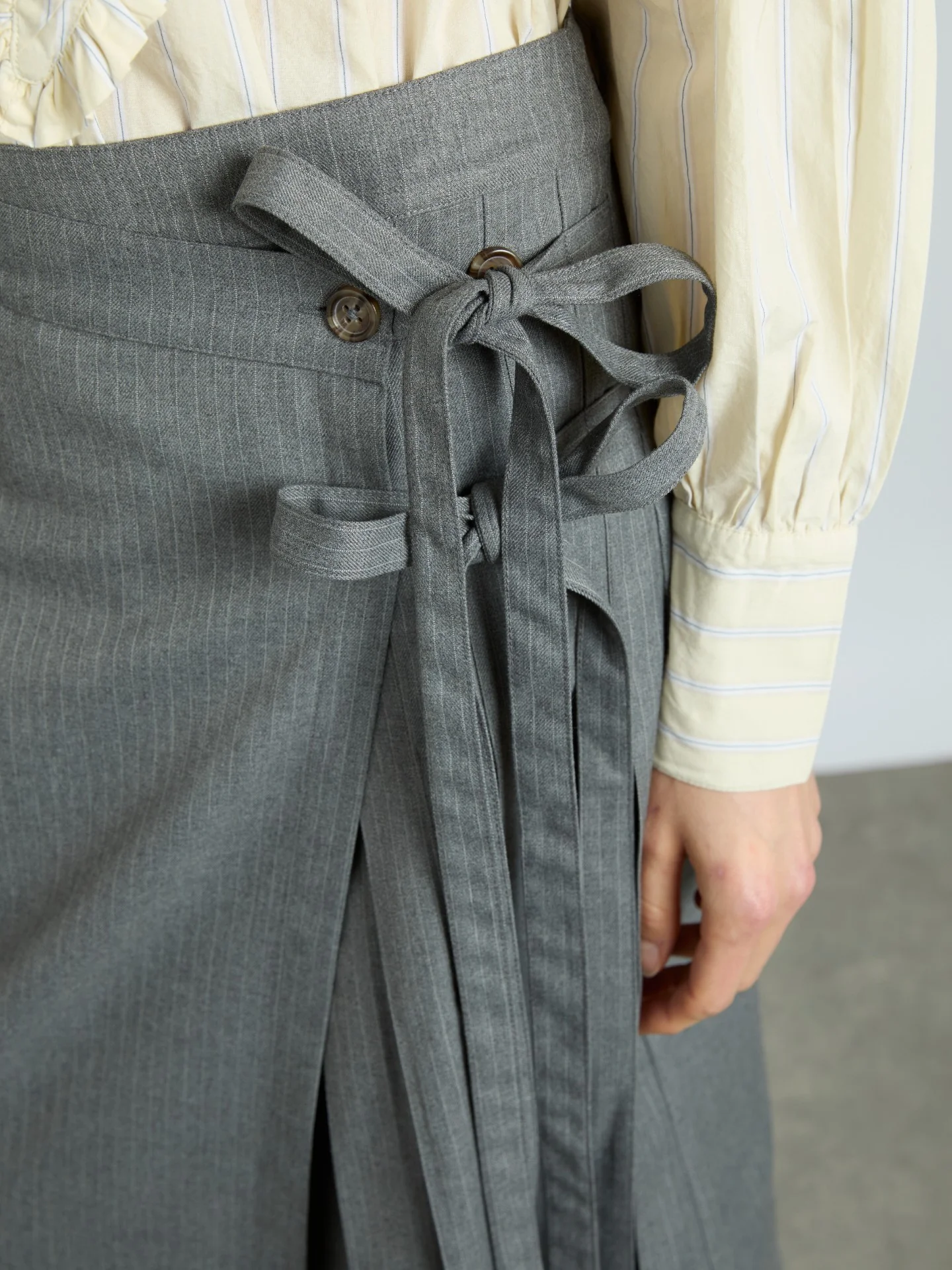 kat kilt - grey pinstripe