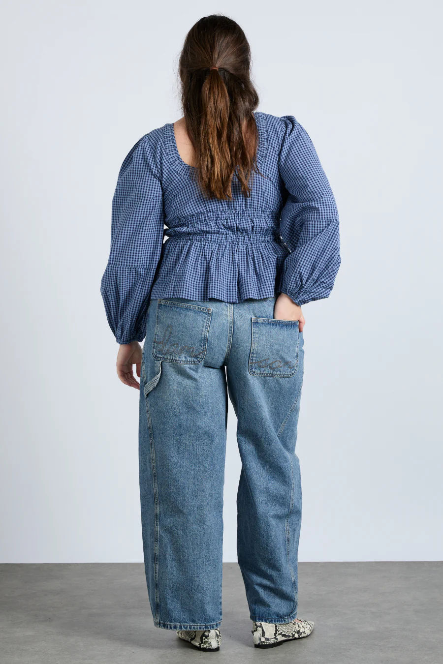 dakota blouse - blue check