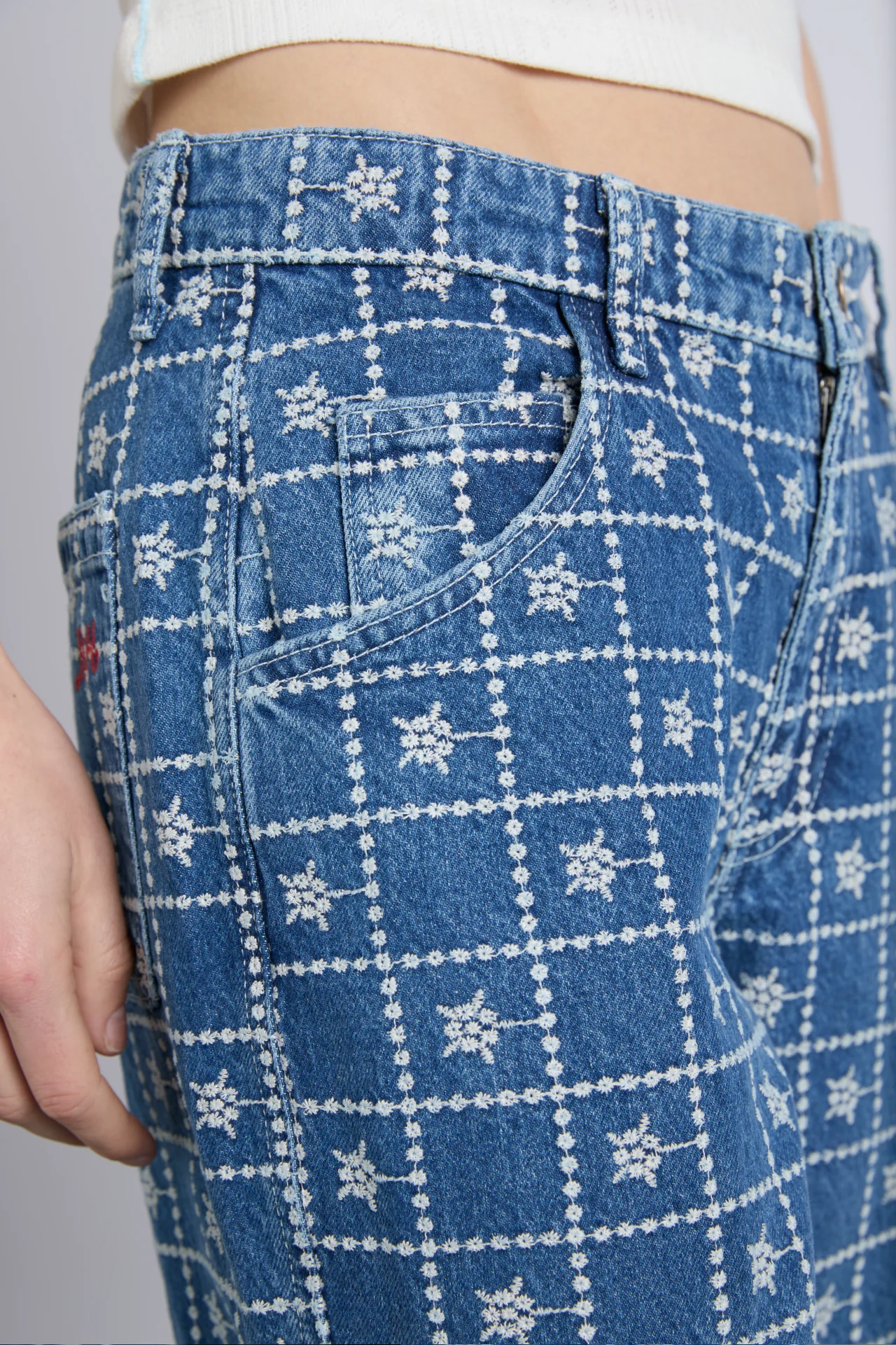 drew jeans - broderie