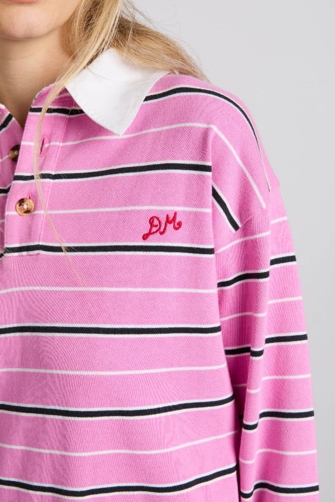 remie rugby shirt - pink stripe